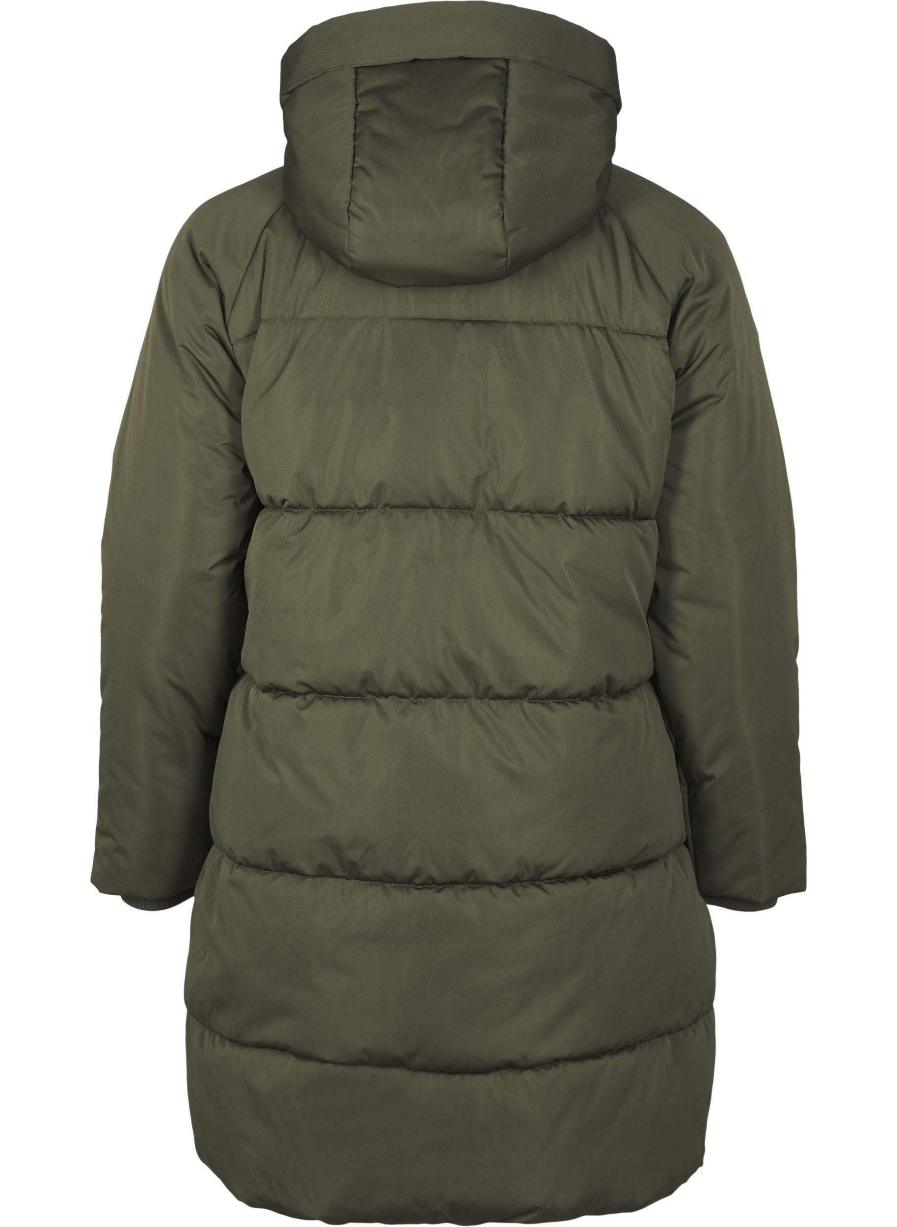 Zizzifashion Puffer coat with hood, Green, Packshot image number 1