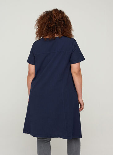 Short-sleeved cotton dress, Night Sky, Model image number 1