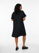 FLASH - Short-sleeved dress with V-neck, Black, Model image number 2