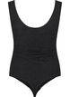 Sleeveless bodysuit with texture, Black, Packshot image number 1