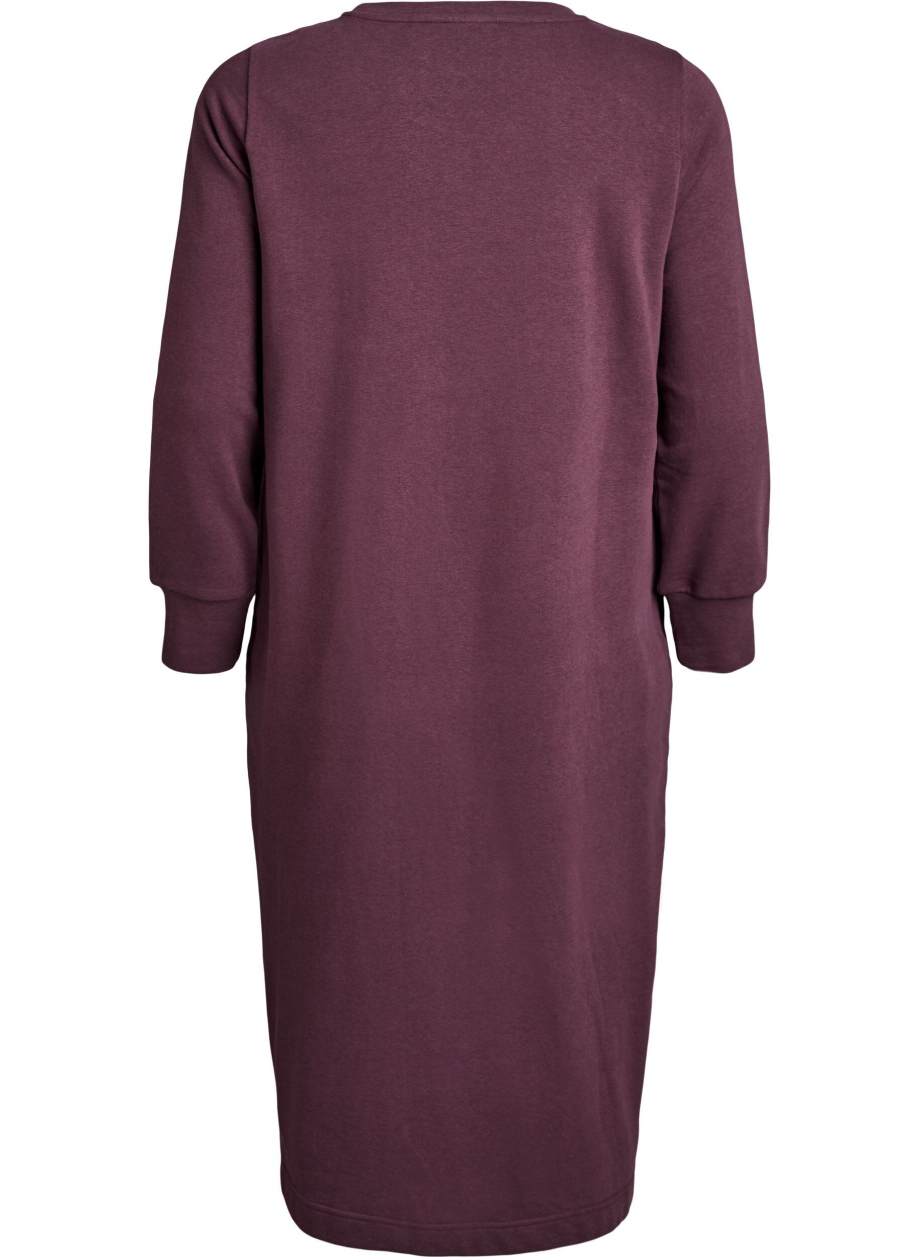 Zizzifashion Cotton sweat dress with pockets, Dark Bordeaux, Packshot image number 1