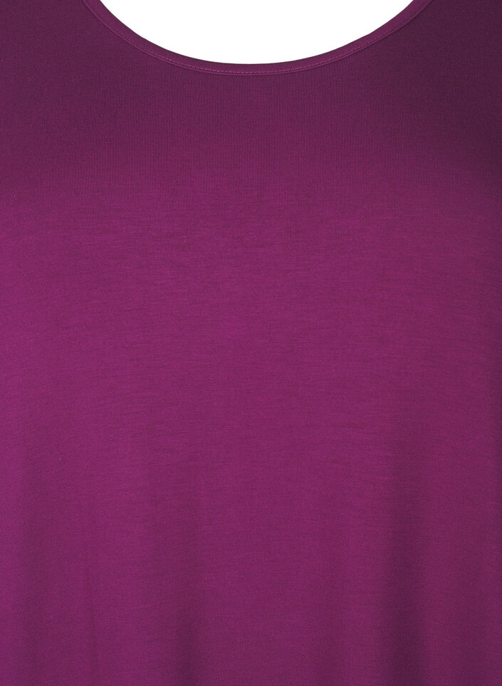 Short sleeve viscose nightgown with back detail, Purple, Packshot image number 2
