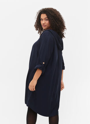 Viscose tunic with hood, Night Sky, Model image number 1