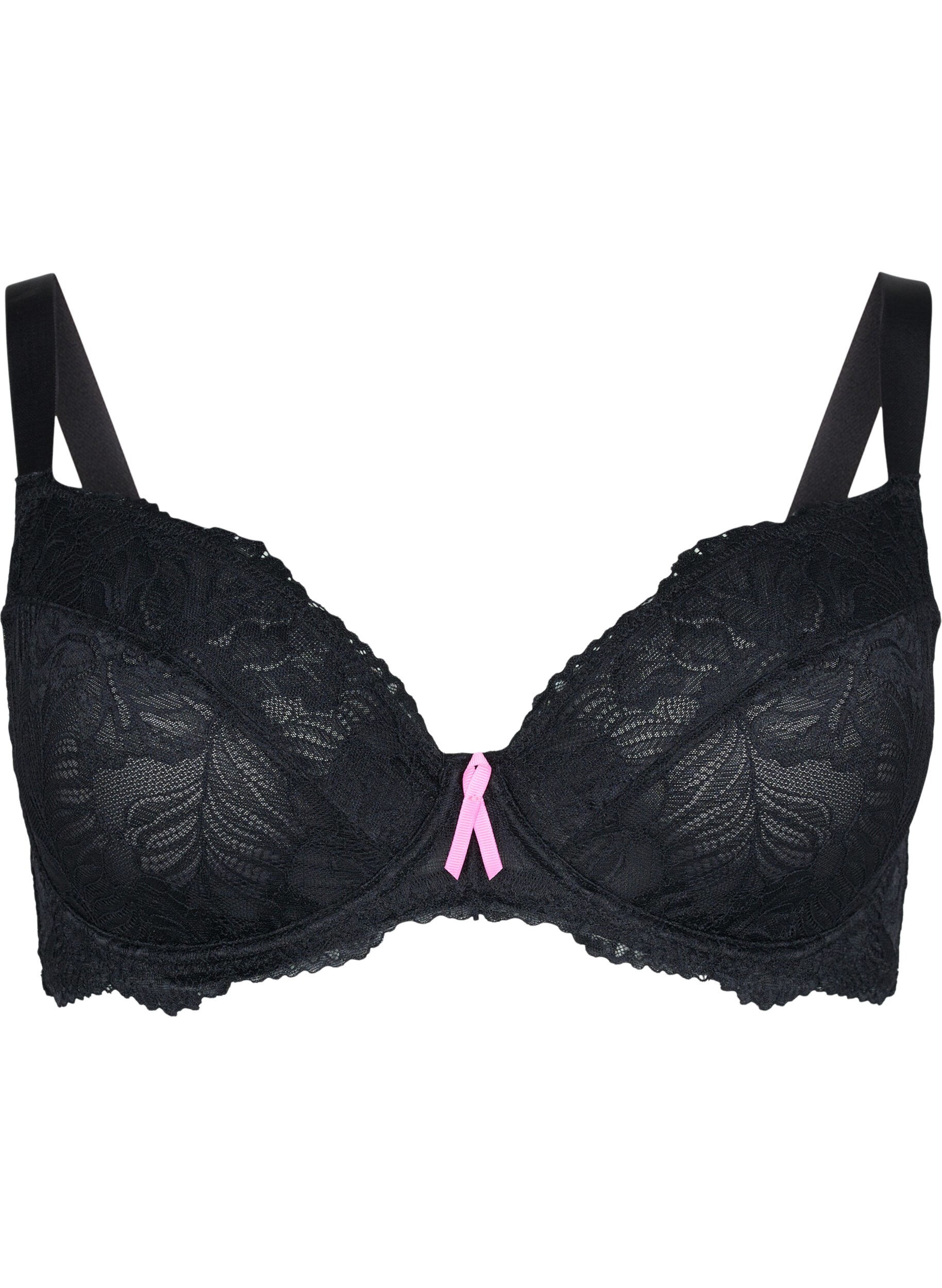 Zizzifashion Support the breasts - lace bra with underwire, Black, Packshot image number 0