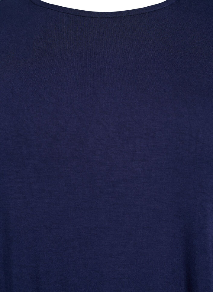 Solid coloured blouse with long sleeves, Blue, Packshot image number 2
