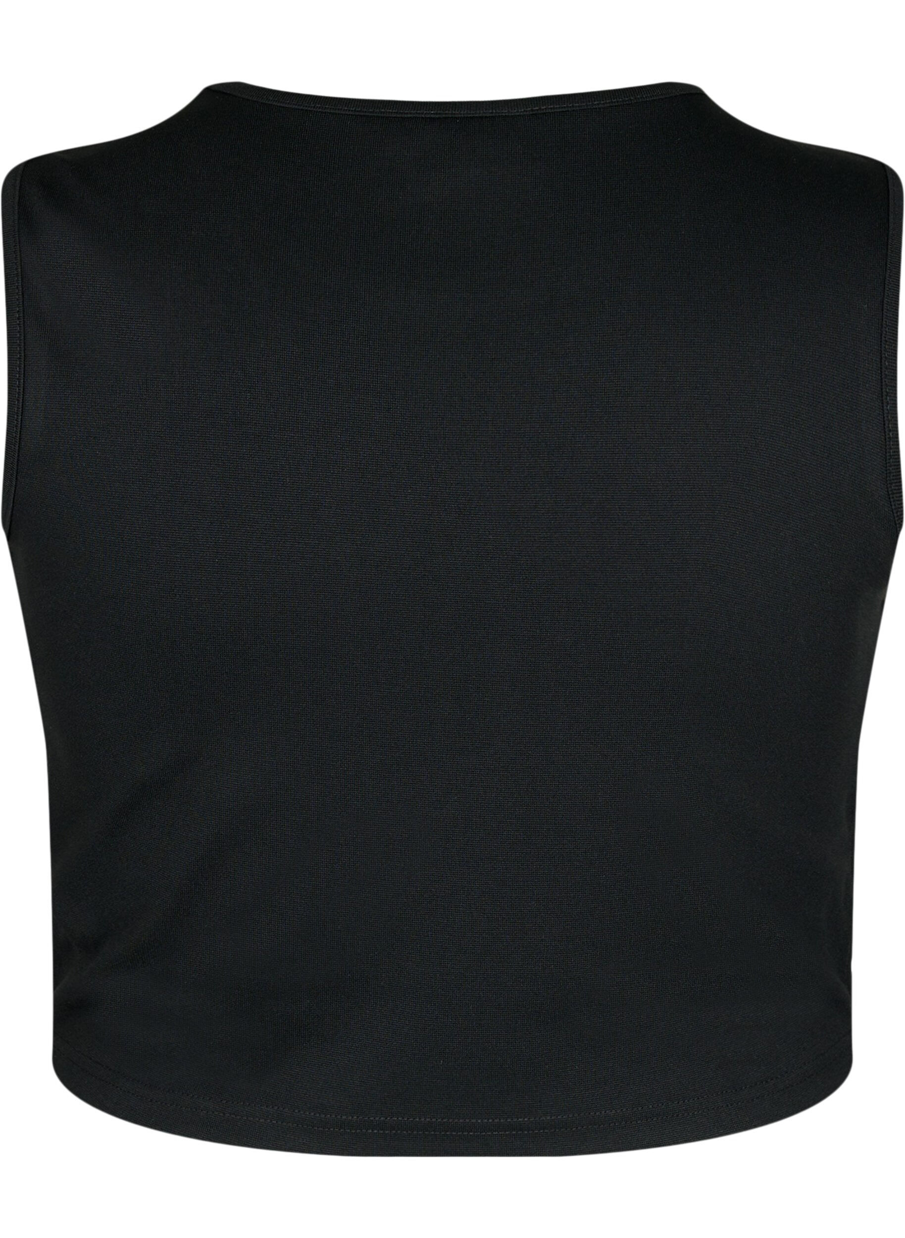 Zizzifashion Short top with open side detail, Black, Packshot image number 1