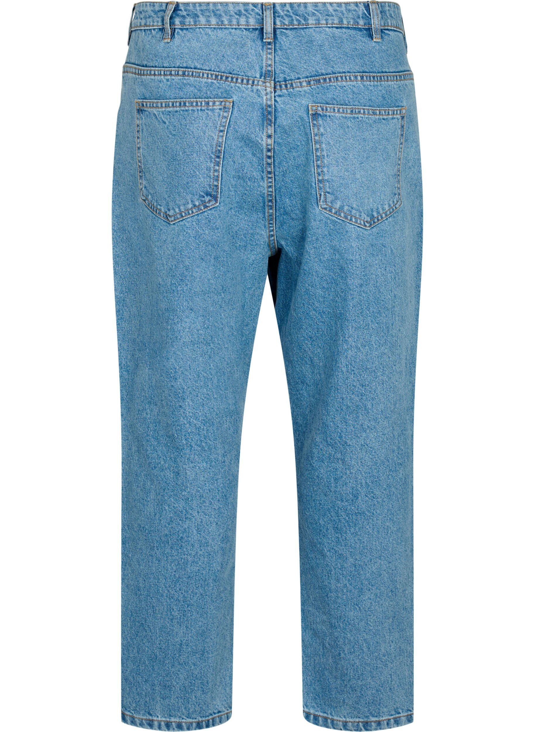 Zizzifashion Cropped Mille jeans with high waist, Light blue denim, Packshot image number 1