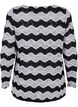 Knitted blouse with a wave pattern, Black Stripe, Packshot image number 1