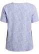 Short-sleeved blouse with texture, Blue, Packshot image number 1