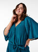 Pleated jumpsuit with tie and wide sleeves, Blue, Model image number 2
