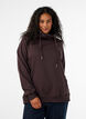 Sweatshirt with high collar and pockets, Brown, Model image number 0