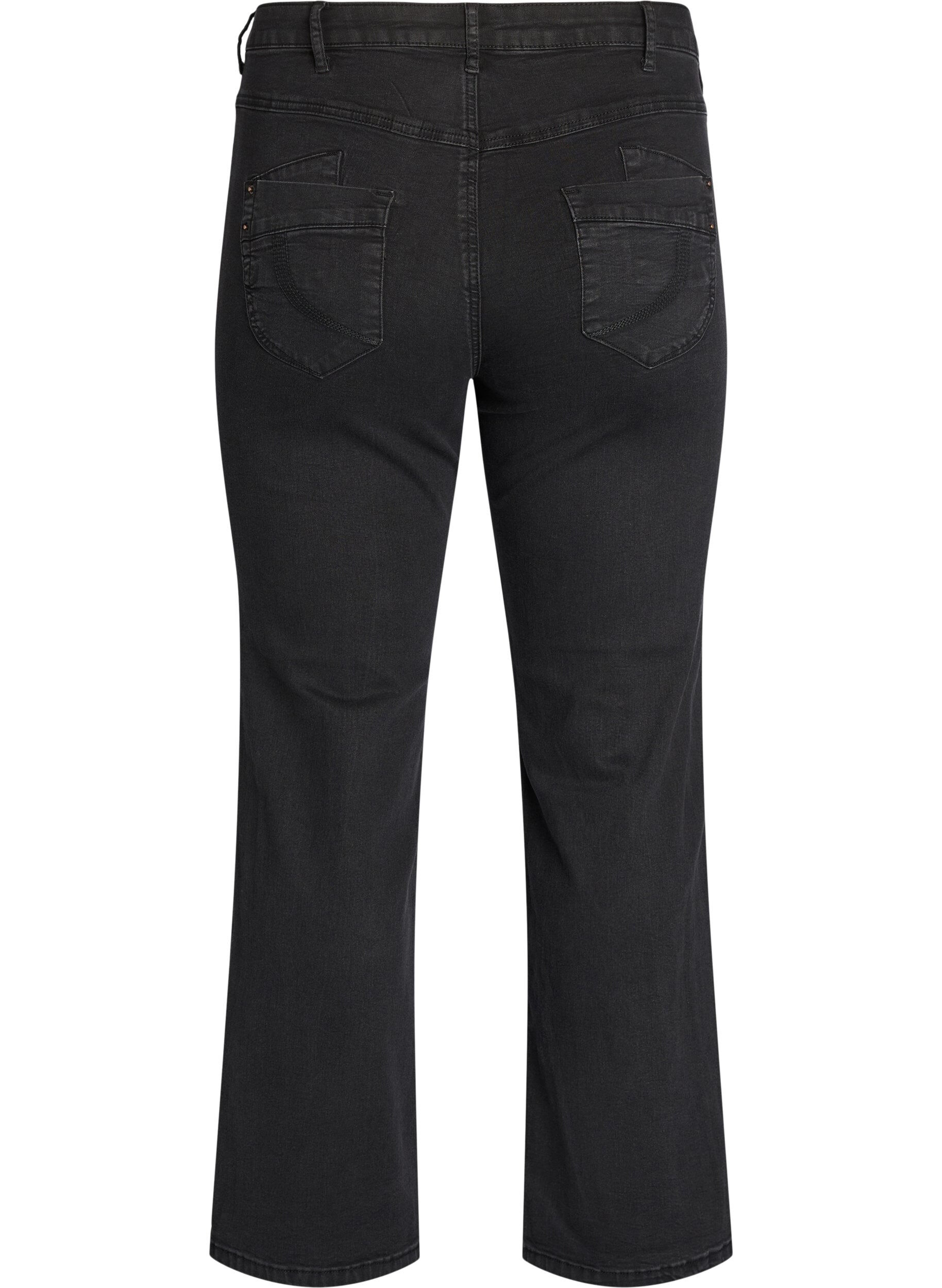 Zizzifashion Regular fit Gemma jeans with high waist, Black, Packshot image number 1