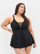 Swimming dress with string details, Black, Model image number 0