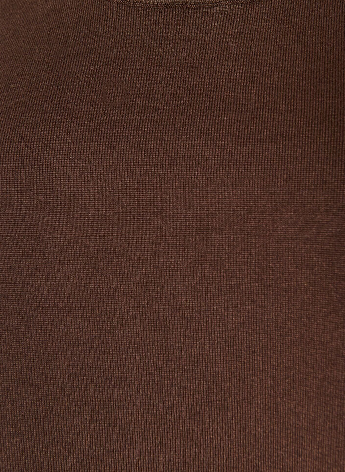 Fine-knit blouse with short sleeves, Brown, Packshot image number 2