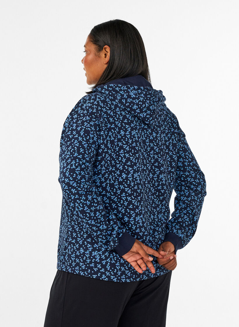 Hoodie with all-over print, Blue, Model image number 2