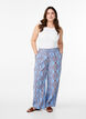 Loose trousers in patterned cotton muslin, Light Blue, Model image number 0