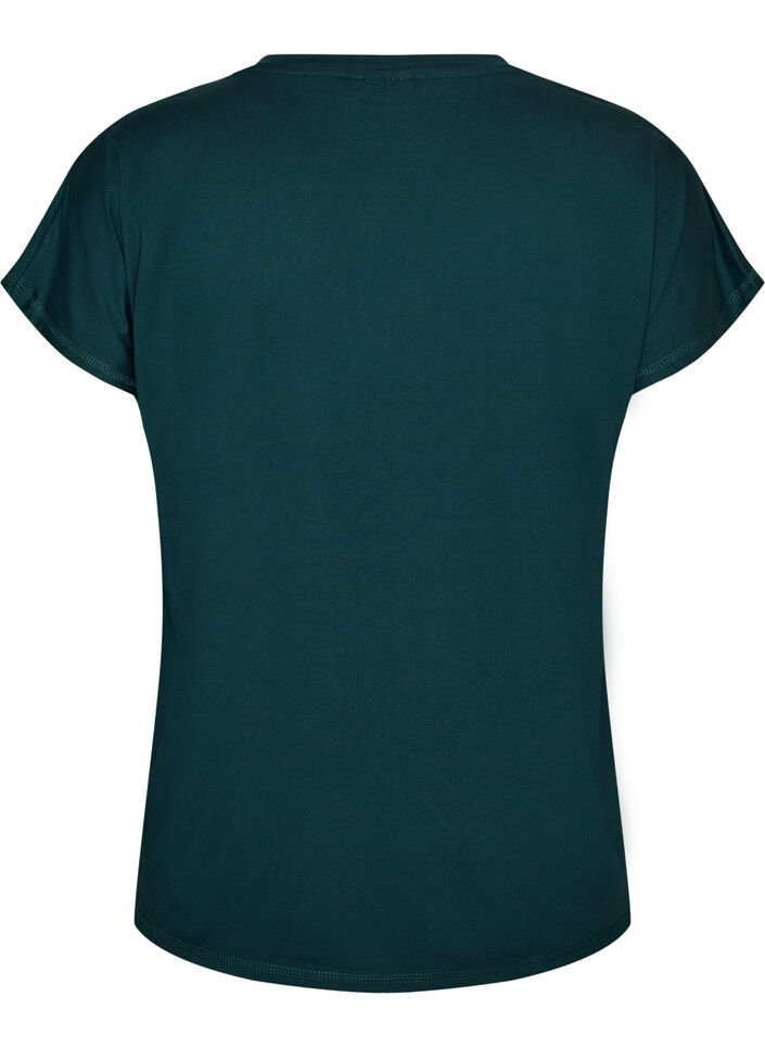 Loose training t-shirt with V-neck, Green, Packshot image number 1