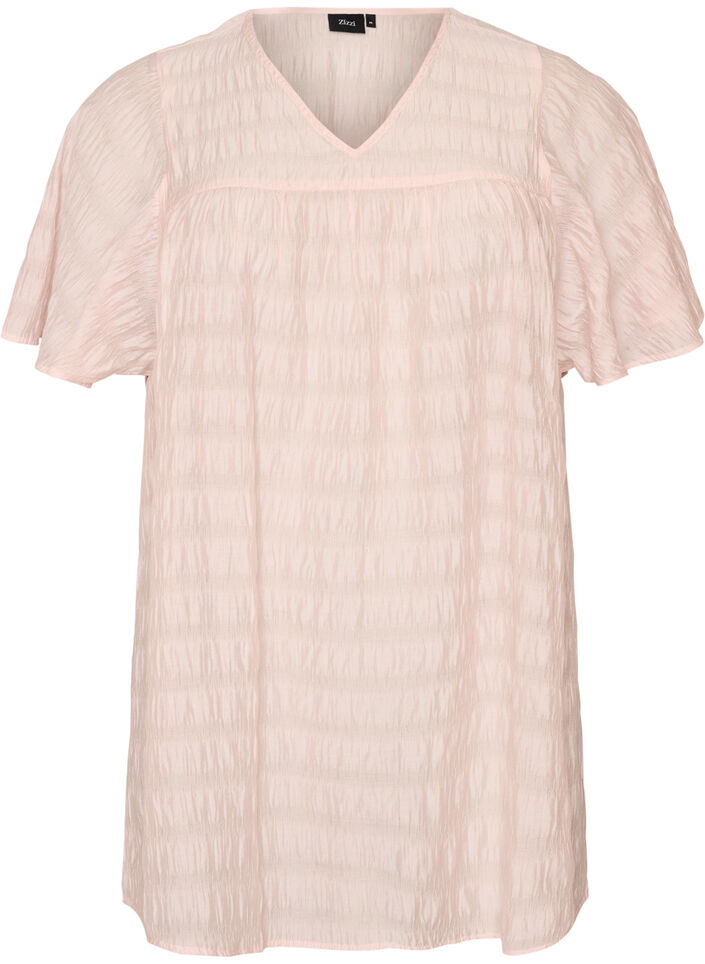 Tunic in lyocell with flutter sleeves, Rose, Packshot image number 0