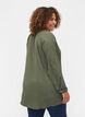 Long-sleeved v-neck blouse with studs, Thyme, Model image number 1