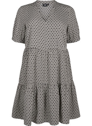 FLASH - Printed A-line dress, Black White Graphic, Packshot image number 0