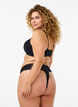 Crotchless lace thong, Black, Model image number 1
