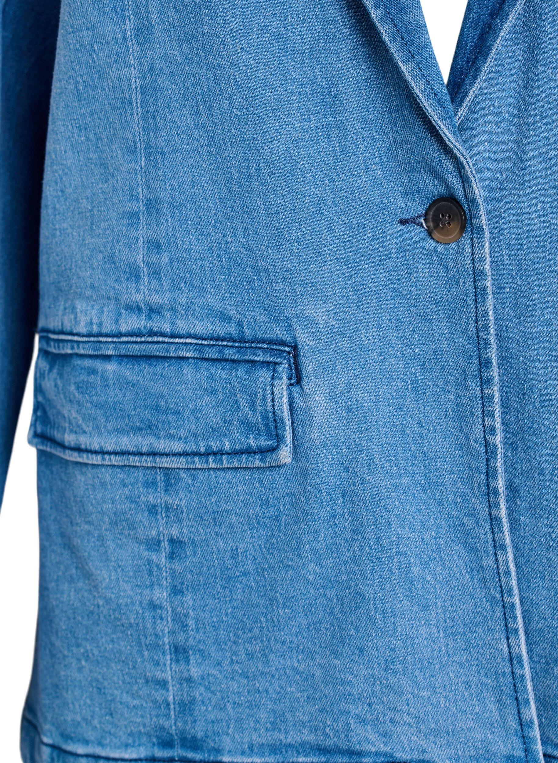 Zizzifashion Denim blazer with pockets, Light Blue, Packshot image number 2
