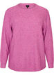 Melange knit blouse with round neck, Purple, Packshot image number 0