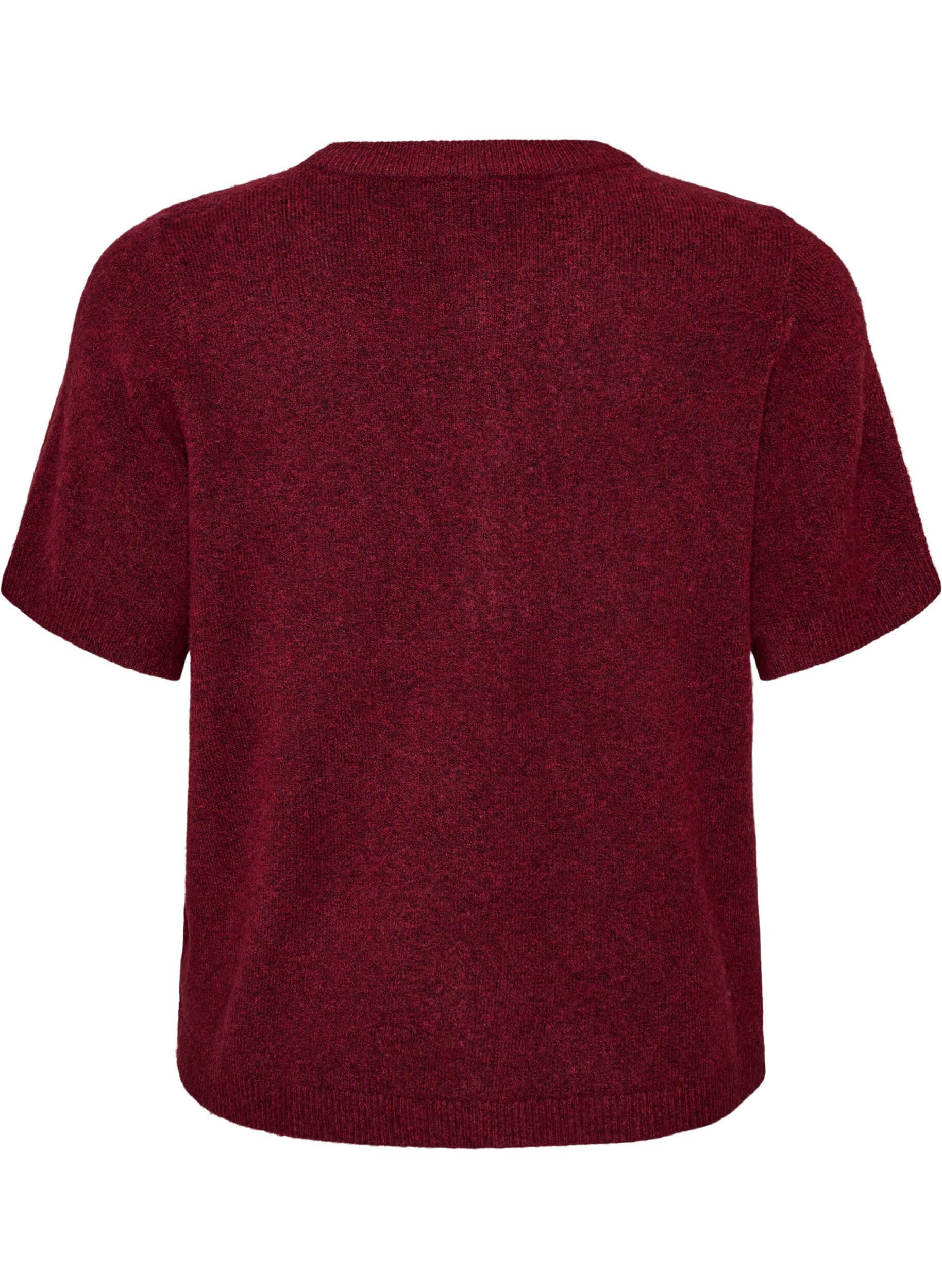 ZizzifashionKnit cardigan with short sleeves, Red, Packshot image number 1