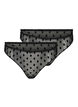 Polka dot mesh G-string 2-pack, Black, Packshot image number 0