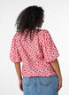 Floral viscose blouse with balloon sleeves, Red, Model image number 2