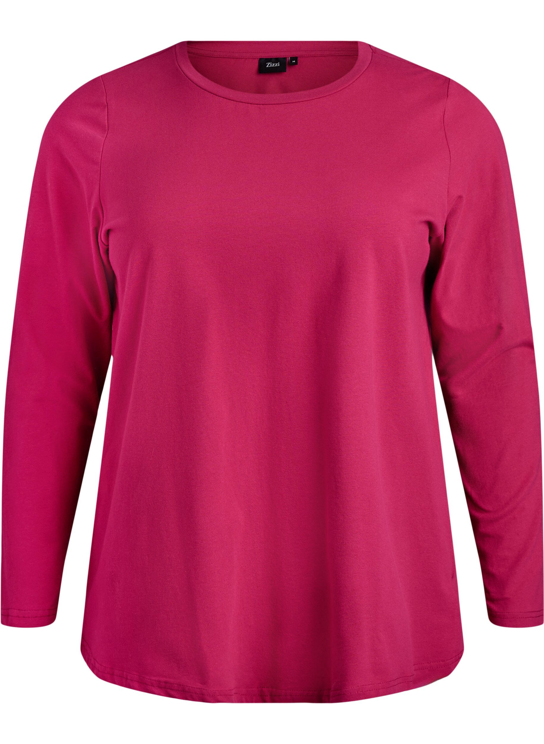 ZizzifashionBasic jersey top with long sleeves, Pink, Packshot image number 0