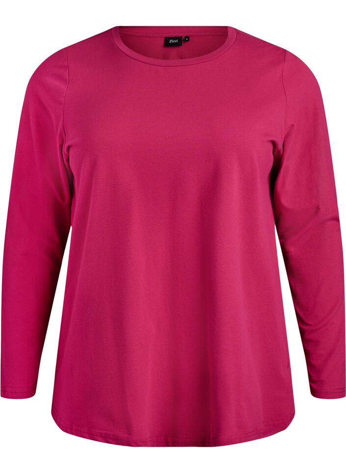 Basic jersey top with long sleeves, Pink, Packshot image number 0