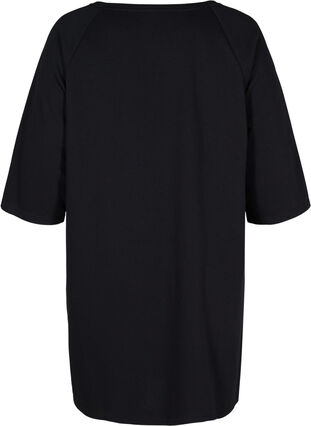 Sweater dress with 3/4-length sleeves and pockets, Black, Packshot image number 1