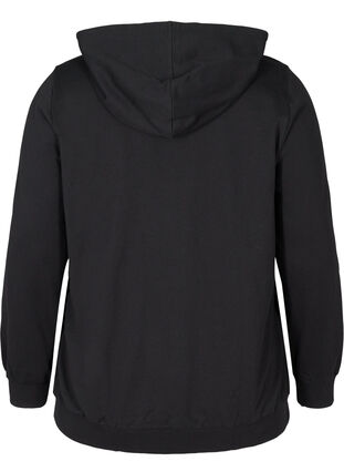 Hooded cotton sweatshirt, Black, Packshot image number 1