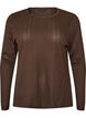 Organic cotton pyjama top with eyelet embroidery, Brown, Packshot image number 0