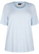 Striped T-shirt in lyocell with round neck, Light Blue, Packshot image number 0