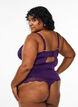 Lace and microfibre bodystocking with underwire, Purple, Model image number 1