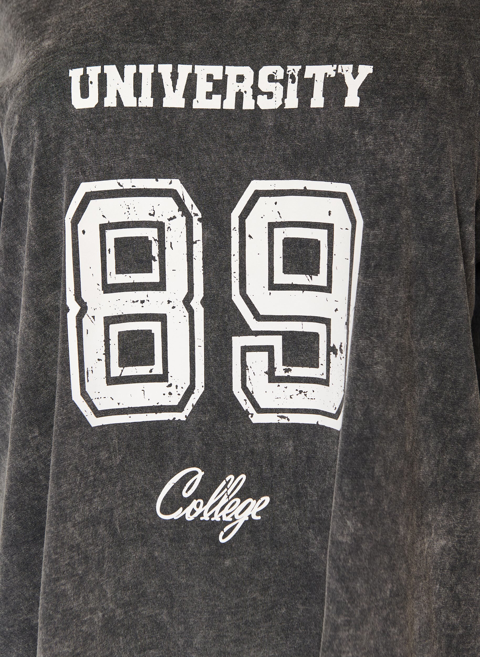 Zizzifashion Oversized T-shirt in organic cotton with a college print, Black, Packshot image number 2
