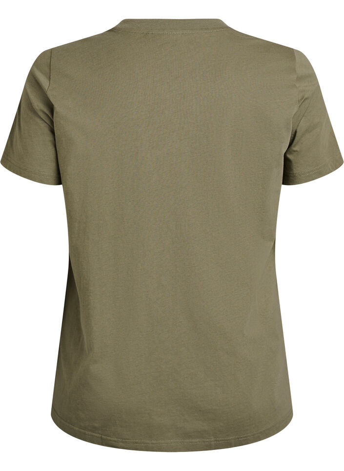 Basic cotton T-shirt with round neck, Green, Packshot image number 1
