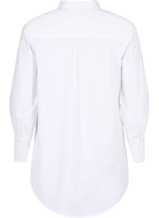 Long cotton shirt, Bright White, Packshot image number 1