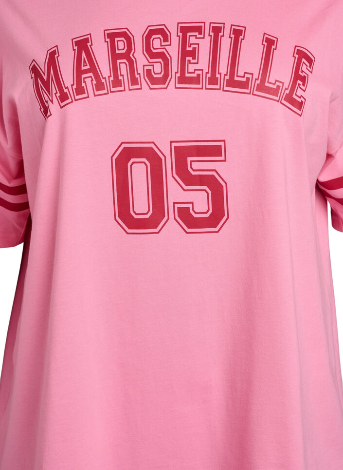 Sporty oversized college T-shirt, Pink, Packshot image number 2