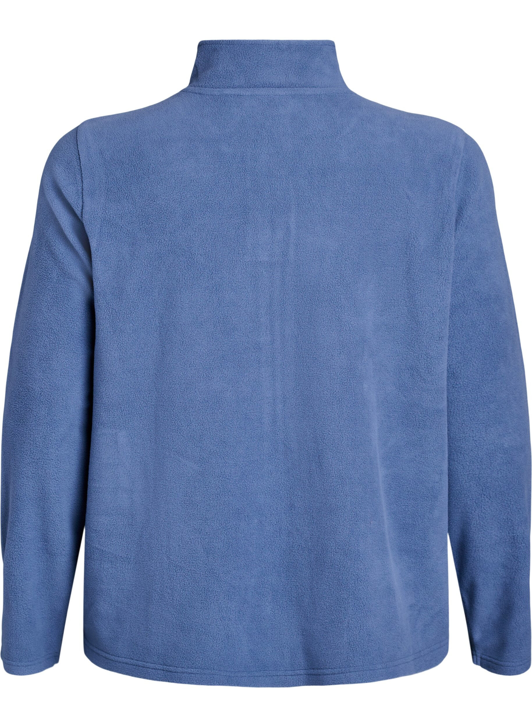 Zizzifashion Fleece top with zipper and high collar, Blue, Packshot image number 1
