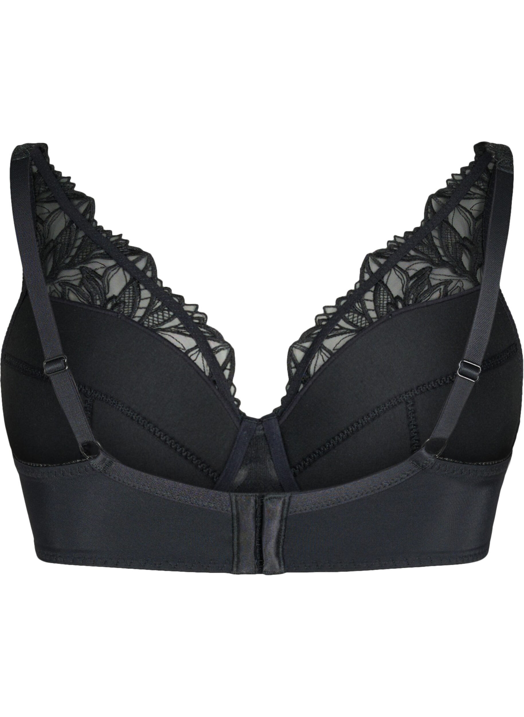 Zizzifashion Padded lace bra with underwire, Black, Packshot image number 1