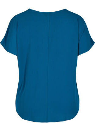 Blouse with short sleeves and a round neckline, Poseidon, Packshot image number 1