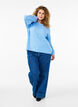 Long-sleeved knitted jumper with wool and a round neck, Della R. Blue Mel., Model image number 2