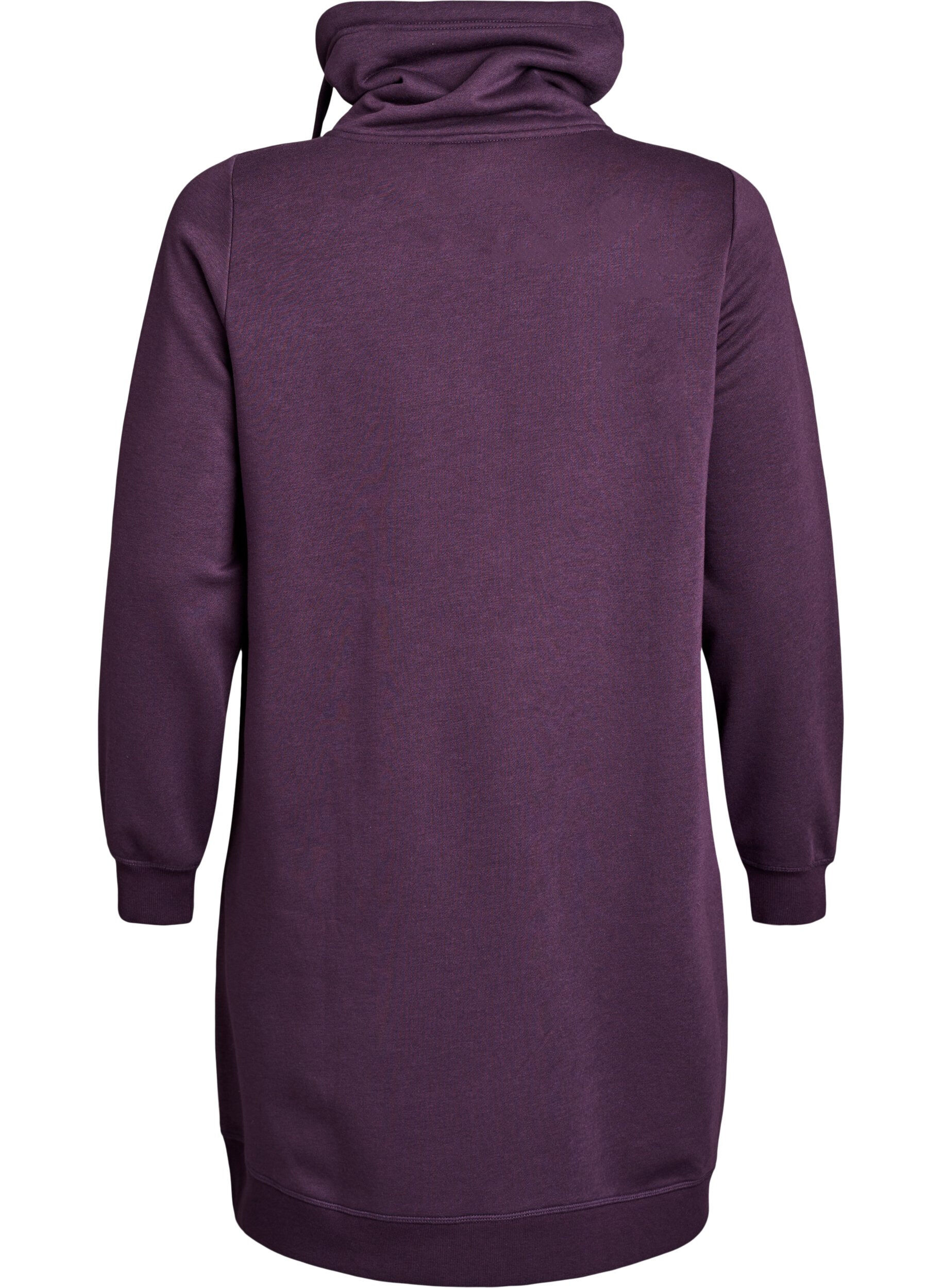 Zizzifashion FLASH - Short sweatshirt dress with high collar and pockets, Purple, Packshot image number 1