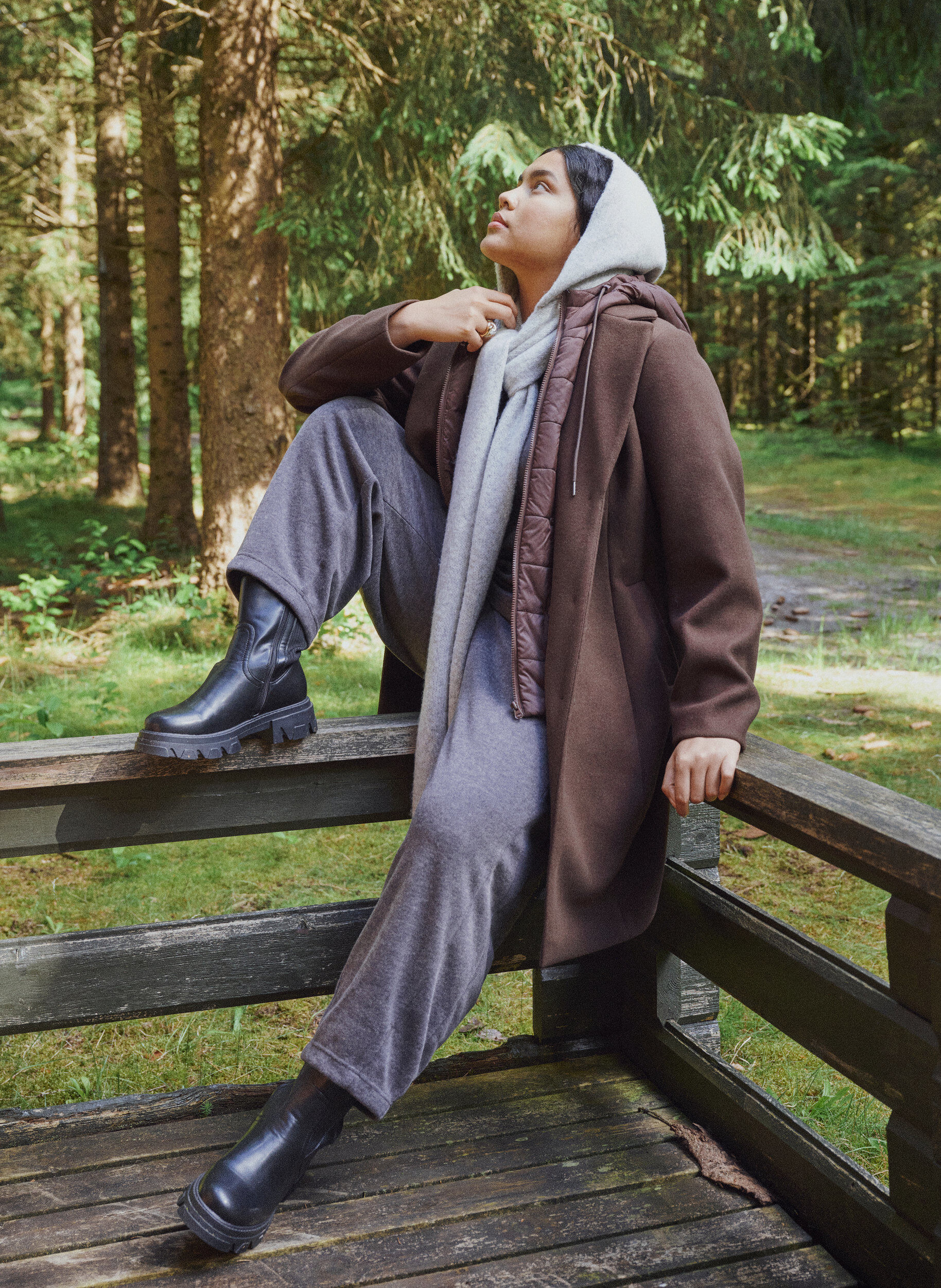 ZizzifashionJersey trousers with a barrel fit and high waist, Dark Grey, Image image number 0