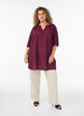 Cotton tunic with a V-neck, Red, Model image number 1