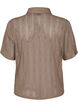 Short-sleeved shirt with openwork pattern, Brown, Packshot image number 1