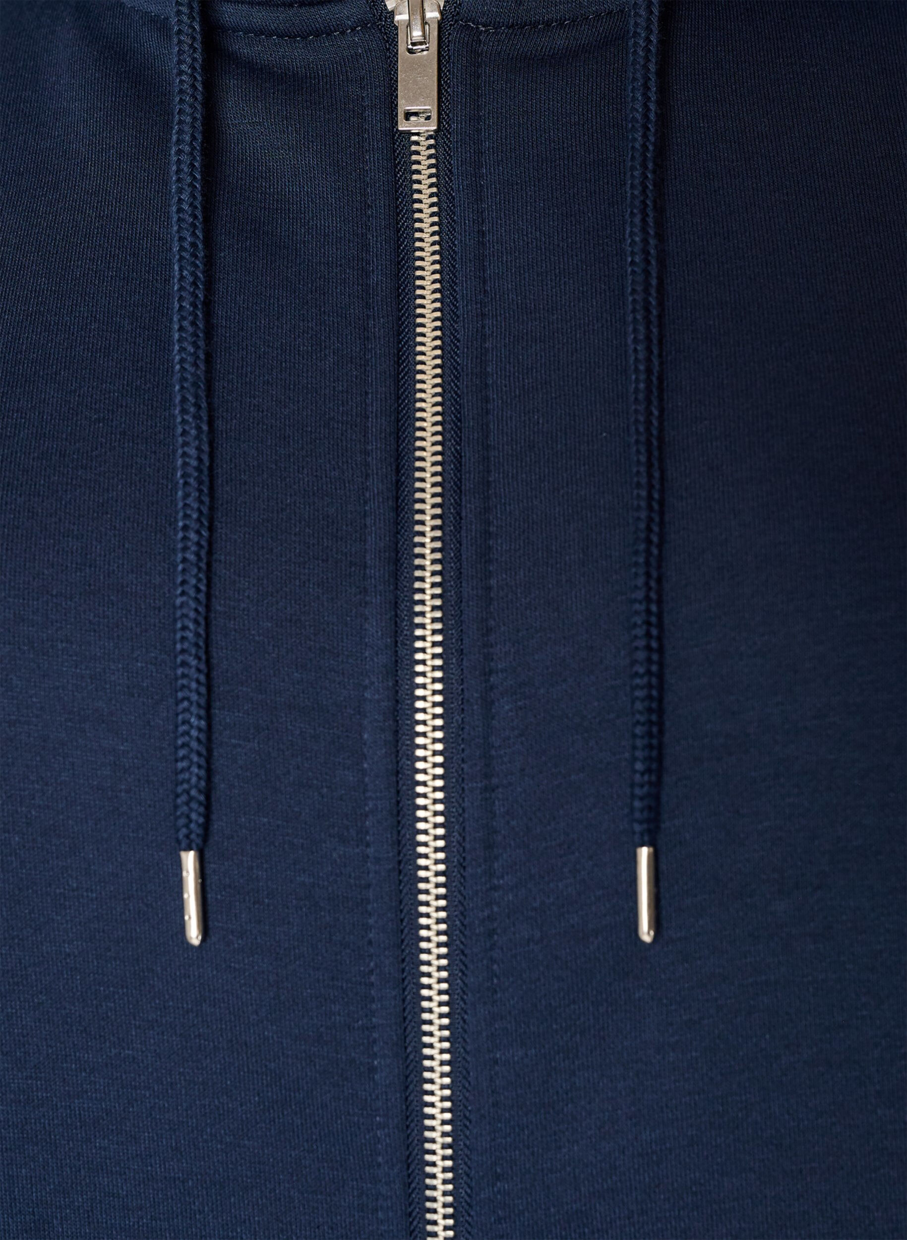 ZizzifashionHooded sweatshirt with a zip and pockets, Blue, Packshot image number 2